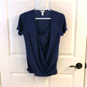 Short sleeve navy nursing top